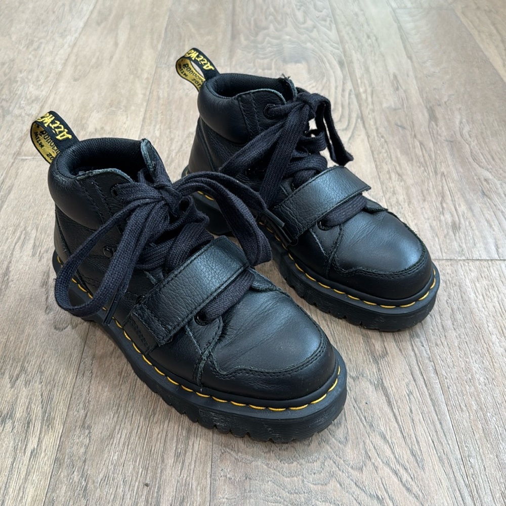 Dr. Martens Black Leather Moto Boots